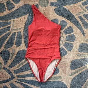 One-Shoulder Cayenne Red Swimsuit